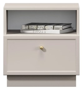 Szafka nocna Lorini z szufladą 45 cm - kaszmir / złoty uchwyt
