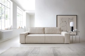 Masseno Sofa ZING z funkcją spania i pojemnikiem na pościel, Rozkładana sofa - Beżowy, POSO 02