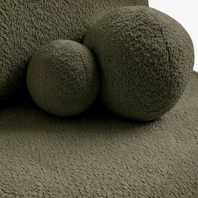 Sofa z Funkcją Spania ARVETO Oliwkowa Boucle Nowoczesna
