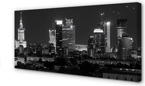 Obraz drukowany na płótnie Światła Warszawskiej Metropolii