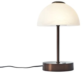 Designerska lampa stołowa ciemny brąz z LED z możliwością ściemniania - Joya