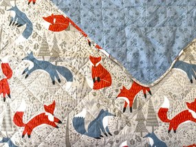 Narzuta na łóżko FOXIVA szara, 100% bawełna Rozmiar: 170 x 210 cm