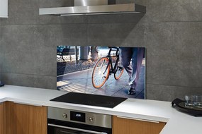 Panel szklany do Kuchni Nogi Rowerzysty w Mieście