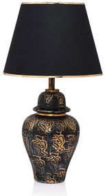 Lampa stołowa w czarno-złotym kolorze z tekstylnym kloszem (wysokość 54 cm) Derin – Opviq lights