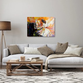 Obraz na szkle - Kobieta grająca na pianinie (70x50 cm)