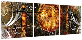 Obraz malarstwa z epoki starożytnej (z zegarem) (90x30 cm)