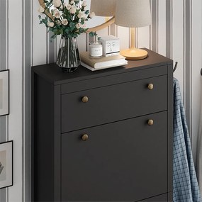 Szafka na buty czarny 60x23.5x153 aron