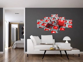 Obraz - 3D metaliczna abstrakcja (125x70 cm)