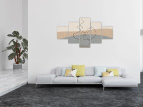 Obraz - Line art kiss (125x70 cm)