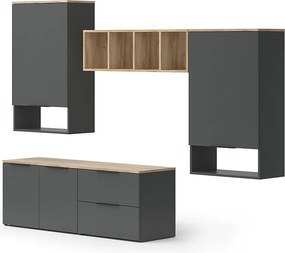 Szafka ścienna antracyt 80x40x50 wido