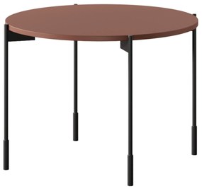 Stolik kawowy Sonatia 60 cm okrągły na metalowych nogach - burgund