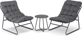 Zestaw mebli ogrodowych na balkon i taras Nivo 065 - 2 fotele i stolik, kolor szary