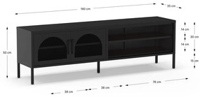 Czarna szafka pod TV 160x50 cm Diora – Marckeric