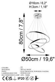 Lampa wisząca LED w kolorze srebra ø 50 cm Simit – Opviq lights