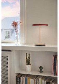 Czerwona lampa stołowa LED ze ściemniaczem i metalowym kloszem (wysokość 31 cm) Asteria Move – UMAGE