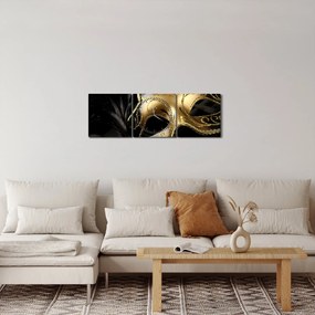 Obraz - Złoty drapak (z zegarem) (90x30 cm)