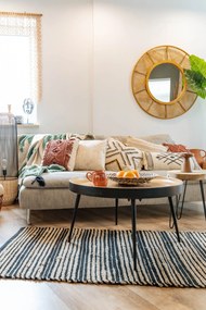 Lustro boho w bambusowej ramie INA, Ø 89 cm
