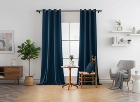 Zasłona zaciemniająca DREAM VELVET 140x250 cm, naftowy Zawieszanie: Metalowe pierścienie