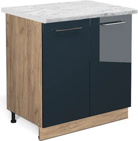 Szafki kuchenne ciemnoniebieski wysoki połysk 80x60x82 fame-line