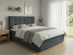 Łóżko tapicerowane boxspring DIRELIS VIBE 180x200 cm ciemnoszare Materac: Materac sprężynowy Bonell