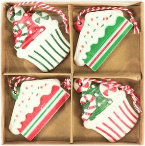 Zestaw 4 szt. ozdób świątecznych CHRISTMAS PATISSERIE 6 cm