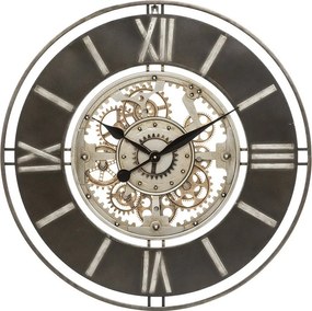 Duży Zegar Ścienny z Złotego Metalu D 70 cm Atmosphera Soul - Cichy i Modny