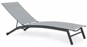 Leżak ogrodowy z kółkami, szary, 195 x 90 x 63 cm