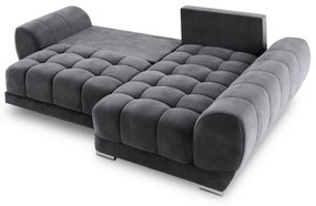 Ciemnoszary rozkładany narożnik z aksamitnym obiciem Windsor &amp; Co Sofas Nuage, prawostronny