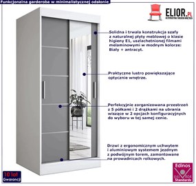 Szafa przesuwna w kolorze biały + antracyt Azer