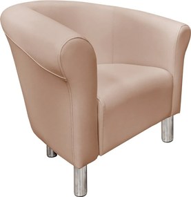 Fotel Milo tkanina Eko-skóra elegancki fotel do salonu i gabinetu : Kolor nogi - Chrom, Kolor tkaniny - EKO-SKÓRA - 11D, Wysokość nogi - 15 cm
