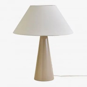 Lampa Stołowa Jevora 60cm Ceramiczno-lniana Kremowa - Sklum