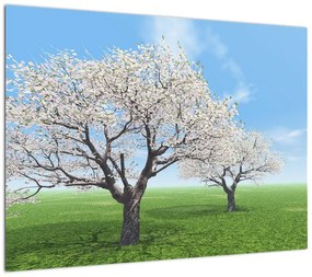 Obraz na szkle - drzewa (70x50 cm)