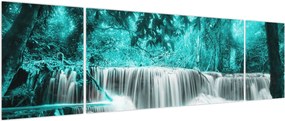 Obraz - Niebieski wodospad (170x50 cm)