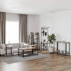 Stolik pomocniczy na kółkach TAYLOR 50x35cm, rustykalny brązowy