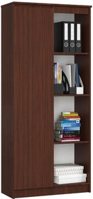 Klasyczny regał do biura z drzwiczkami wenge R9-S01