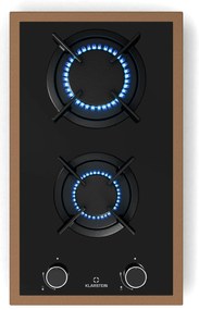 Klarstein Lumiflame 30cm Płyta gazowa 2 palniki Czarny