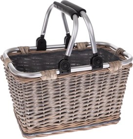 Wiklinowy kosz piknikowy z metalowymi uchwytami Dakls Sono