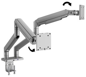 Metalowy uchwyt na dwa monitory JAKE, szary