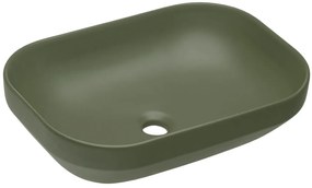 Zielona prostokątna umywalka ceramiczna C1-Z56