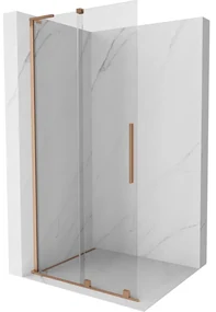 Mexen Velar L ścianka prysznicowa rozsuwana Walk-in 90 x 200 cm, transparent 8 mm, miedź szczotkowana - 871-090-003-03-65