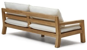 Biało-naturalna sofa ogrodowa z drewna tekowego Forcanera – Kave Home