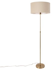 Lampa podłogowa regulowana brązowa z abażurem w kolorze jasnobrązowym 50 cm - ParteDesignerski Oswietlenie wewnetrzne