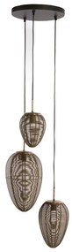 Lampa wisząca w brązowo-czarnym kolorze z metalowym kloszem ø 36 cm Yaelle – Light &amp; Living