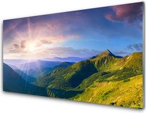 Dekor Szklany do Kuchni Słoneczna Polana Pod Szczytami