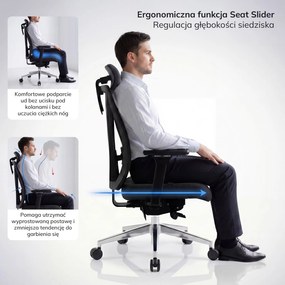 Fotel biurowy ergonomiczny ciemnoszary VECTOR