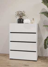 Komoda CROSS 4S 60cm biała/czarna HELVETIA