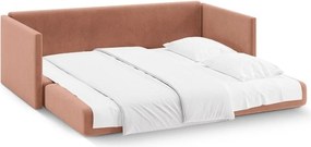 Różowa aksamitna rozkładana sofa 209 cm Shannon – Cosmopolitan Design