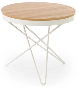 Ława okrągła MDF naturalny/biały 60/55 LEILA