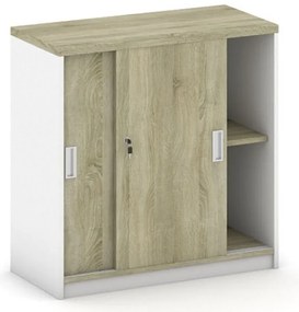 Szafka przesuwna MIRELLI, 800 x 400 x 800 mm, biały/dąb sonoma