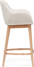 Beżowy tapicerowany hoker z podłokietnikami (wysokość siedziska 66 cm) Konna – Kave Home